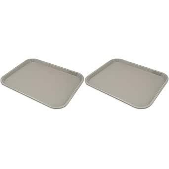 Carlisle FoodService Products Cafe Plastic Fast Food Tray, 14" x 18", Gray (Pack of 2)
