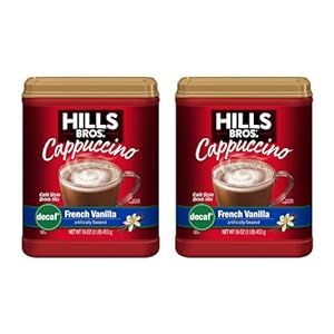 Hills Bros. Decaf French Vanilla Cappuccino, 16 OZ (Pack of 2)
