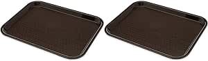 Carlisle FoodService Products Cafe Standard Cafeteria/Fast Food Tray, 11" x 14", Dark Brown (Pack of 2)