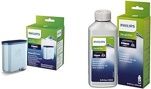 Philips AquaClean Original Calc and Water Filter & Machine Descaler, Perfect Descalcification for a Prolong Machine Lifetime, 1 Descaling Cycle, Bottle of 250 ml, (CA6700/47)