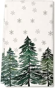 ARKENY Christmas Kitchen Towels,Green Xmas Tree Snowflake Dish Towels 18x26 Inch Drying Dishcloth,Farmhouse Home Decoration AD139
