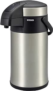 Tiger MAA-C401XC Hot and Cold Retention, Tabletop Stainless Steel Air Pot, Eco Tora-Zu, 1.1 gal (4.0 L), Clear Stainless Steel (Silver)