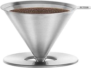 ZWILLING Z1024-005 Stainless Steel Coffee Dripper, Paperless Filter, For 1 to 4 Cups, Dishwasher Safe