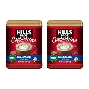 Hills Bros. Decaf French Vanilla Cappuccino, 16 OZ (Pack of 2)